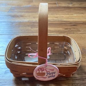 Longaberger 1996 Horizon of Hope Basket. Comes with basket protector and charm.